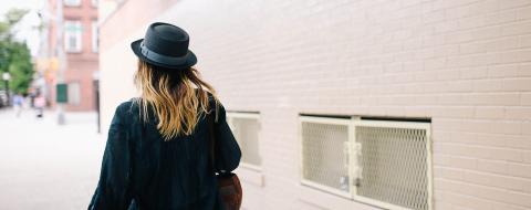 Pregnant Woman walking away